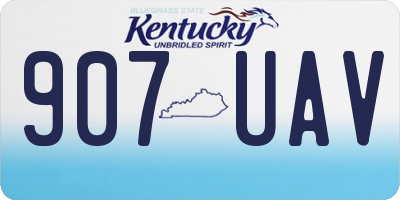 KY license plate 907UAV