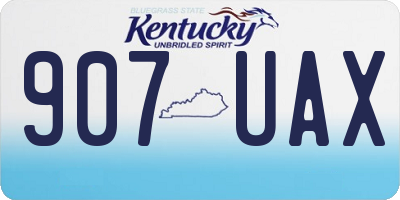 KY license plate 907UAX