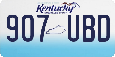 KY license plate 907UBD