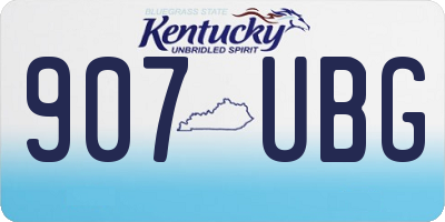 KY license plate 907UBG