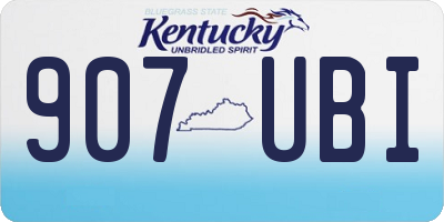KY license plate 907UBI