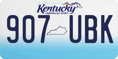 KY license plate 907UBK