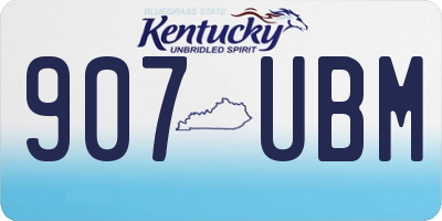 KY license plate 907UBM