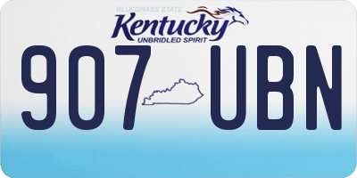 KY license plate 907UBN