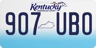 KY license plate 907UBO