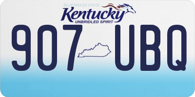 KY license plate 907UBQ