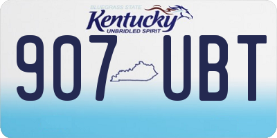 KY license plate 907UBT