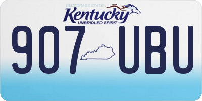 KY license plate 907UBU