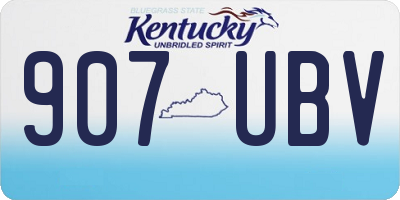 KY license plate 907UBV