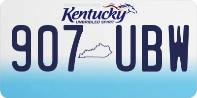 KY license plate 907UBW