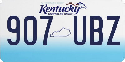KY license plate 907UBZ