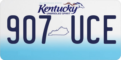 KY license plate 907UCE