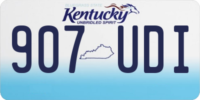 KY license plate 907UDI