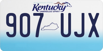 KY license plate 907UJX