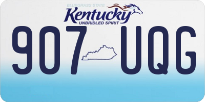 KY license plate 907UQG