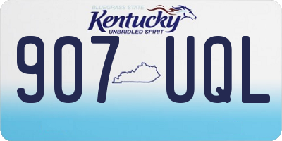 KY license plate 907UQL