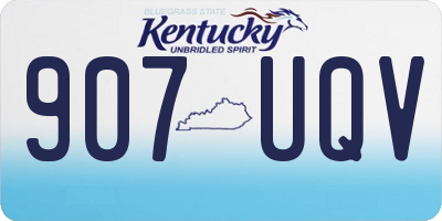 KY license plate 907UQV
