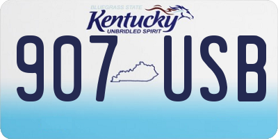 KY license plate 907USB
