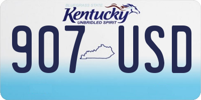 KY license plate 907USD