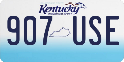 KY license plate 907USE