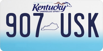 KY license plate 907USK