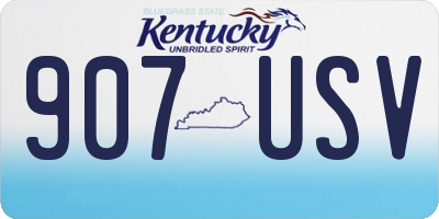 KY license plate 907USV