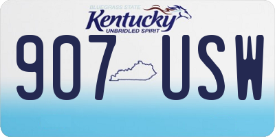 KY license plate 907USW