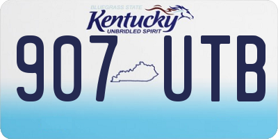 KY license plate 907UTB