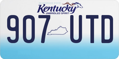 KY license plate 907UTD