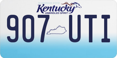 KY license plate 907UTI