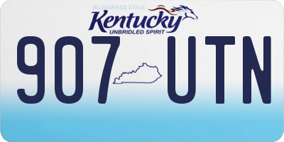 KY license plate 907UTN