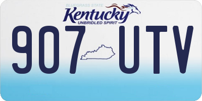 KY license plate 907UTV