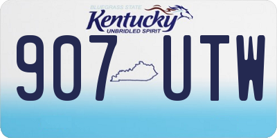 KY license plate 907UTW
