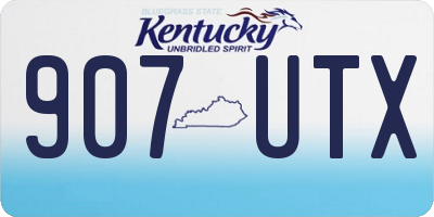 KY license plate 907UTX
