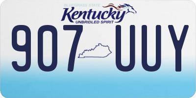 KY license plate 907UUY