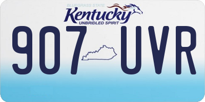 KY license plate 907UVR