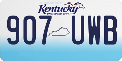 KY license plate 907UWB