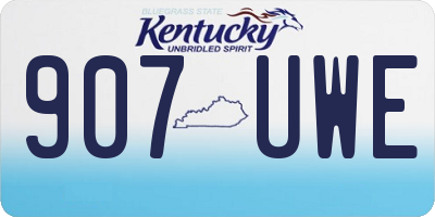 KY license plate 907UWE