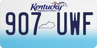 KY license plate 907UWF