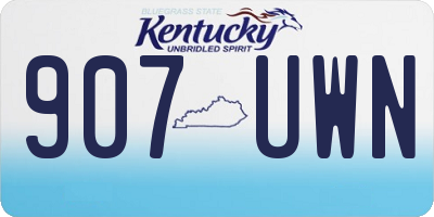 KY license plate 907UWN