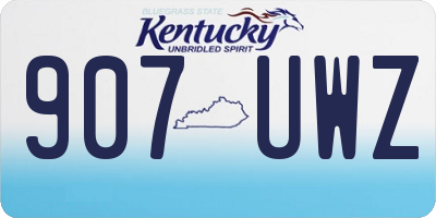 KY license plate 907UWZ