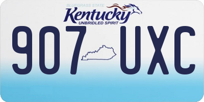 KY license plate 907UXC
