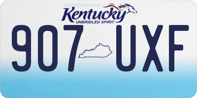 KY license plate 907UXF