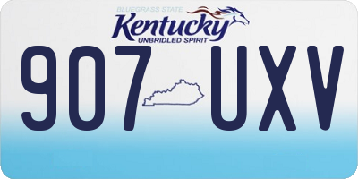 KY license plate 907UXV