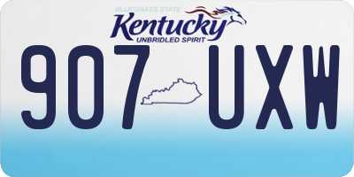 KY license plate 907UXW
