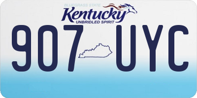 KY license plate 907UYC