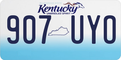 KY license plate 907UYO