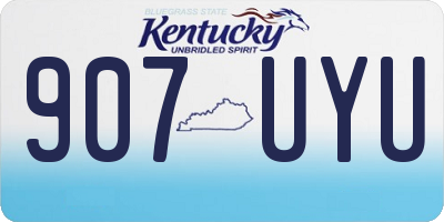 KY license plate 907UYU