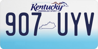 KY license plate 907UYV