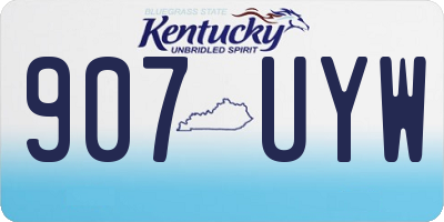 KY license plate 907UYW
